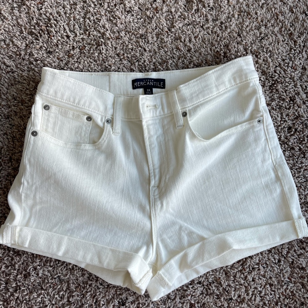 JCrew Mercantile White Jean Shorts size 26